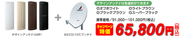 デザインアンテナ＋BSCSアンテナセット65800円